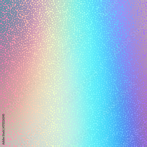 Abstract holographic dotted background. Vector illustration. Design template.