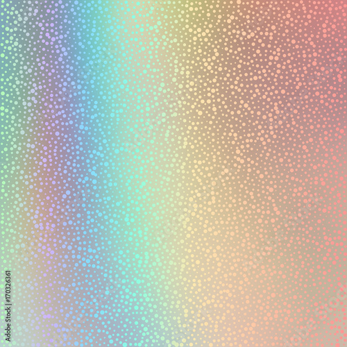 Abstract holographic dotted background. Vector illustration. Design template.
