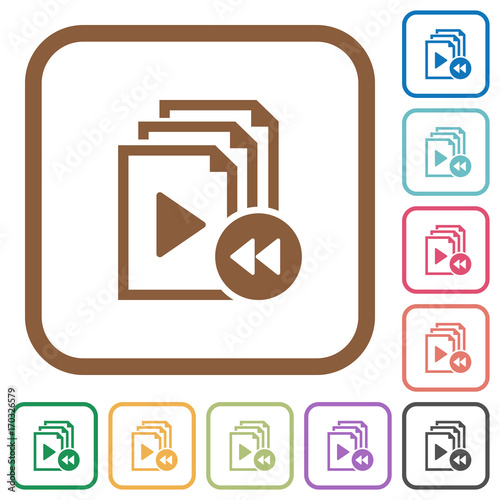 Playlist fast backward simple icons