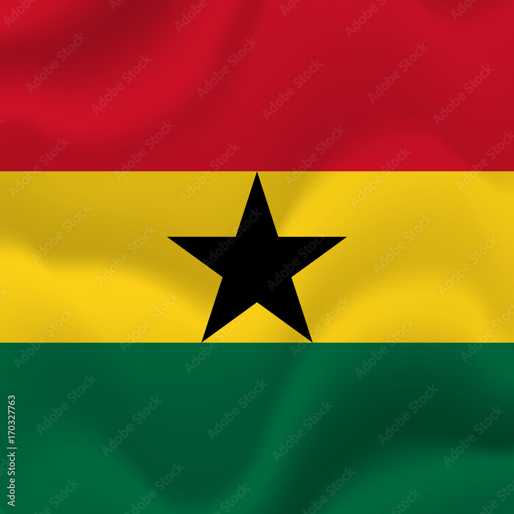 Ghana waving flag. Vector illustration. Ghana waving flag. Vector illustration.