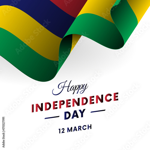 Mauritius flag. Patriotic design. Vector illustration.