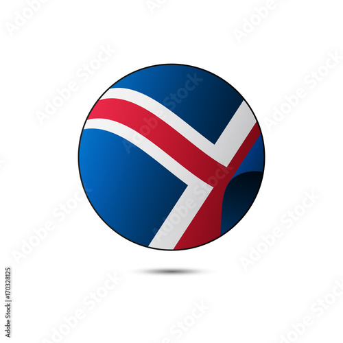 Free Download Iceland flag button with shadow on a white background. Vector illustration. - GFXLoad