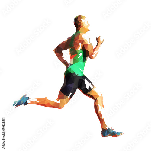 Run, geometric silhouette. Running man