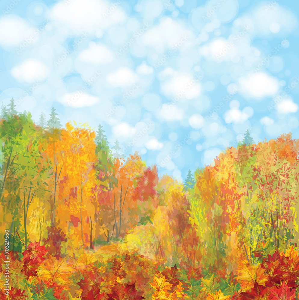Vector autumn landscape.
