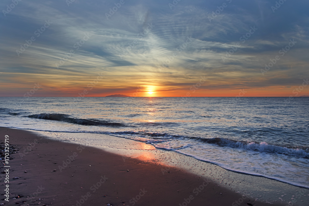 Lever de soleil sur plage