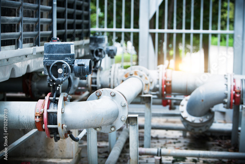 Fotografie Water Pipeline in Water Treatment Plant