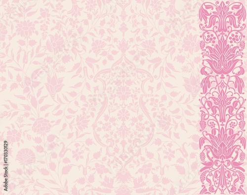 wedding card design, paisley floral pattern , India