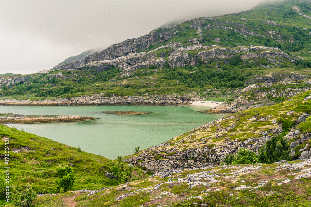 Mountain landscapes on the Norwegian Sea