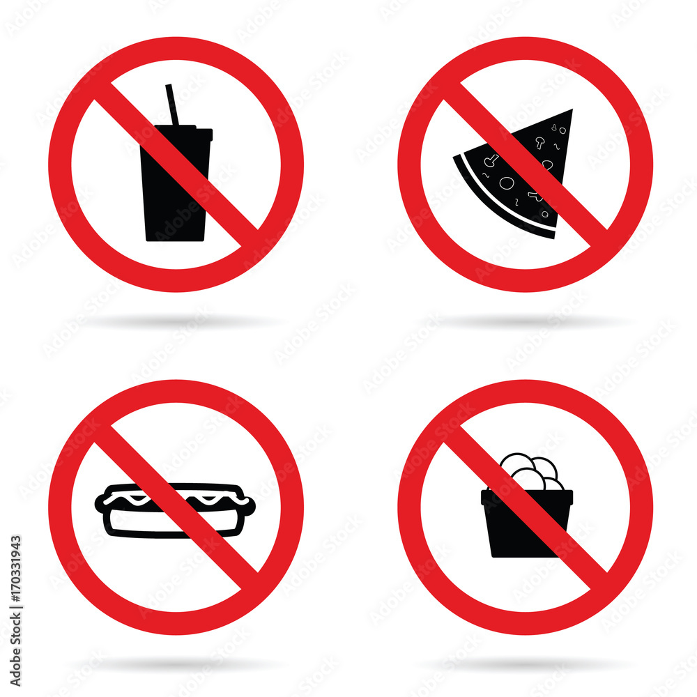 no fast food sign set illustration no fast food sign set illustration