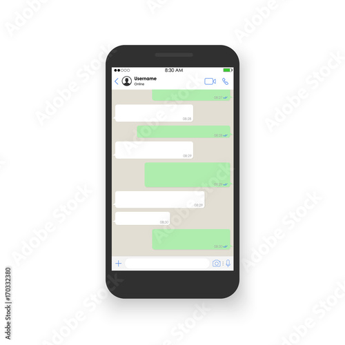 Social network concept. Blank template. Messenger window. Chating and messaging concept. Vector.