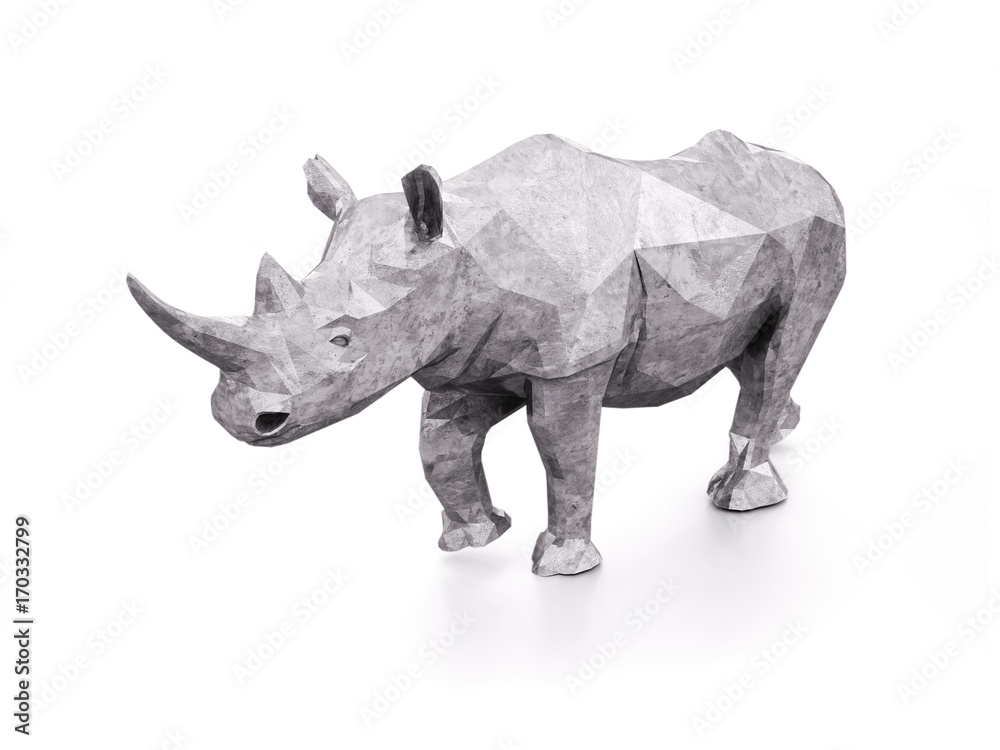 Obraz premium 3D illustration of stone rhinoceros