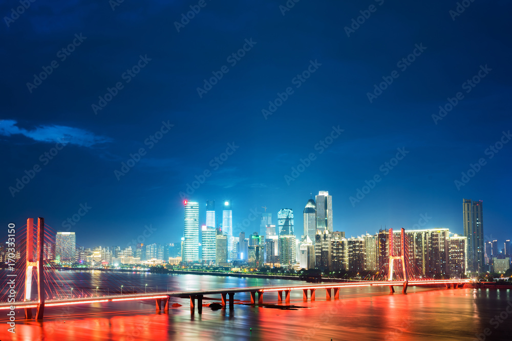 Fototapeta premium Urban Landscape, aerial China Nanchang skyscrapers.
