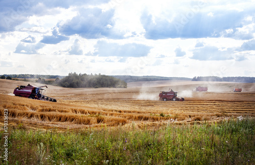 Harvester machine to harvest wheat field working combine harvester agriculture machine harvesting