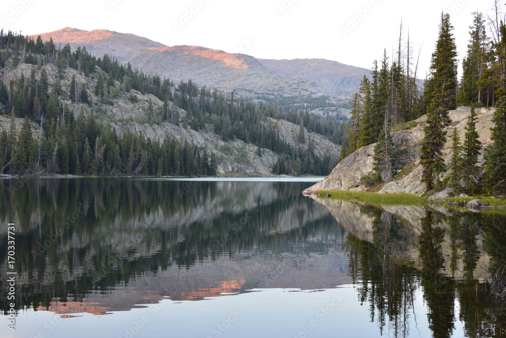 Alpine Lake Sunset Reflection