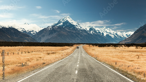 Scenic road to Mount Cook