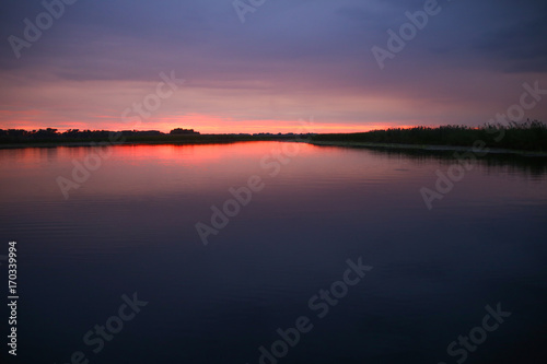 Sunset on river  © Bas
