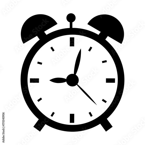 Vector illustration of alarm clock isolated on the white background