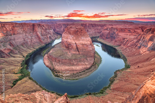 amazing sundown at horseshoe bend, arizona