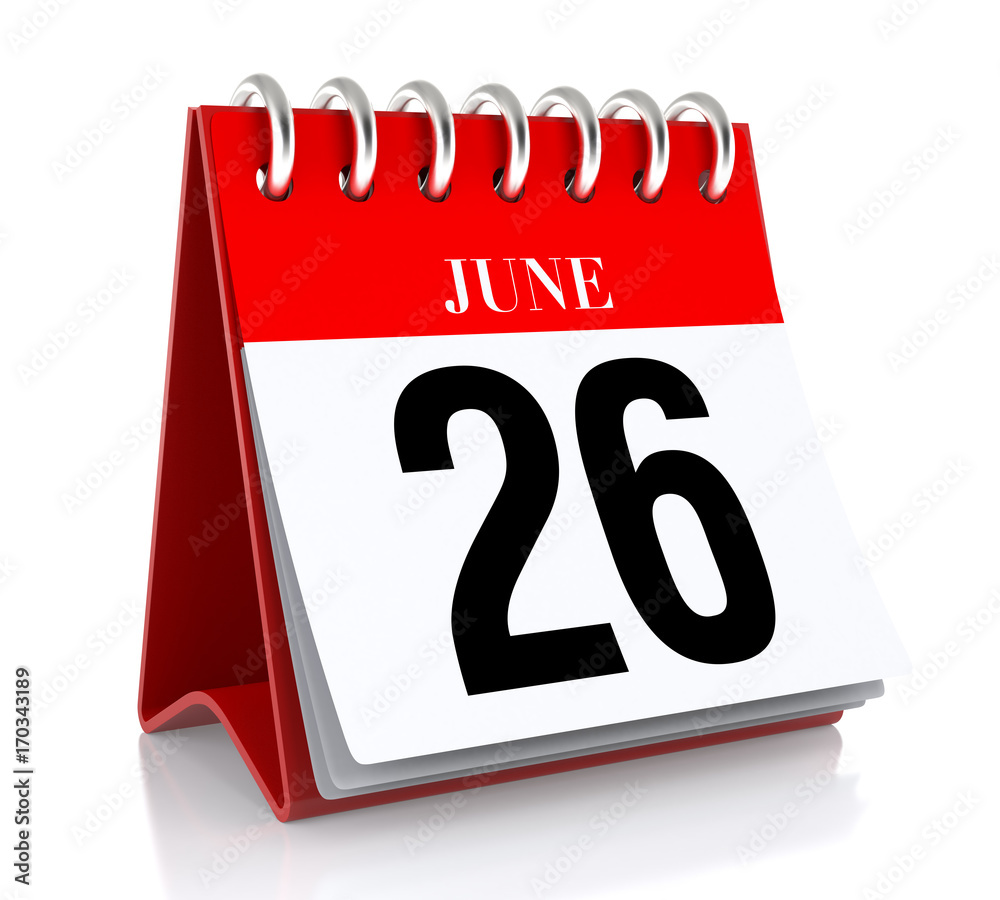June 26. Calendar Stock Illustration | Adobe Stock