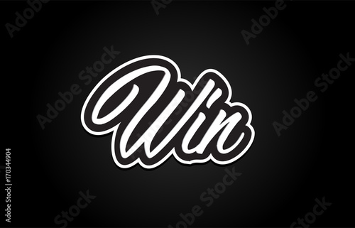 win word text banner postcard logo icon design creative concept idea