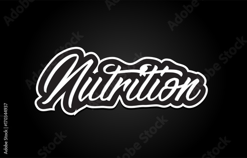 nutrition word text banner postcard logo icon design creative concept idea