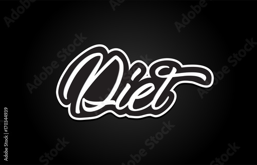 diet word text banner postcard logo icon design creative concept idea