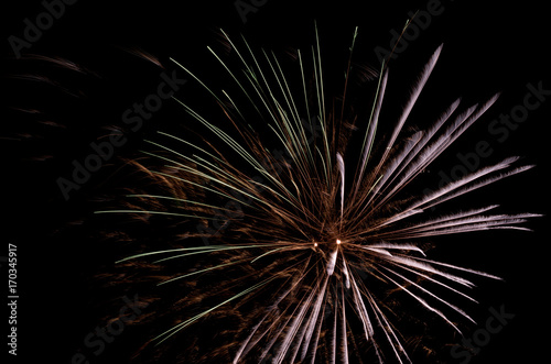 Fireworks isolated on dark background