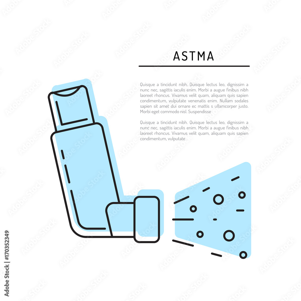 Vector icon of asthma inhaler isolated on a white background. Vector icon of asthma inhaler isolated on a white background.