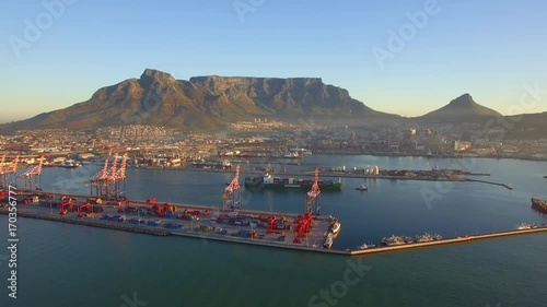 Aerial of Cape Town with Waterfront