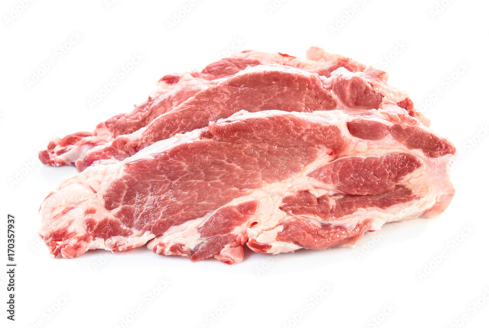 Fresh raw meat on white background