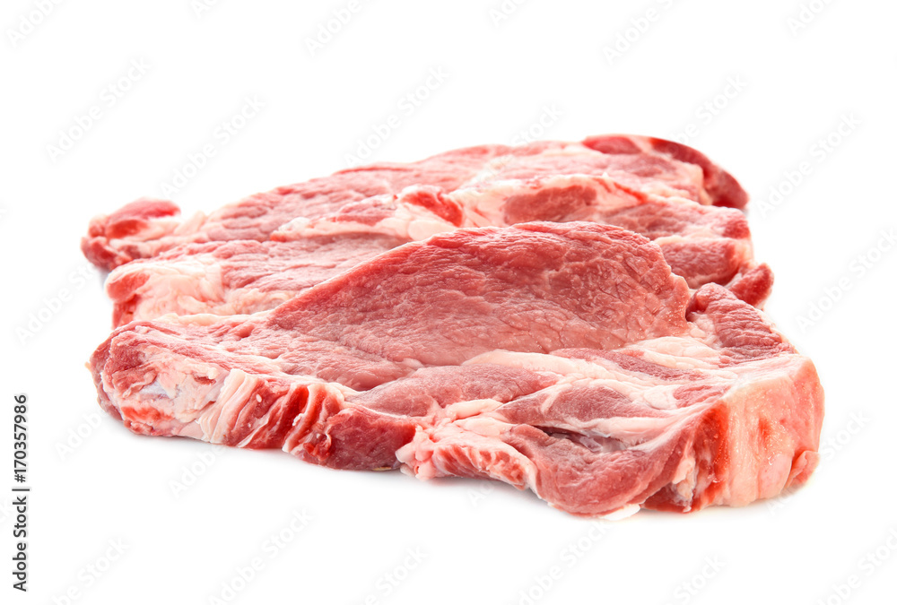 Fresh raw meat on white background Fresh raw meat on white background