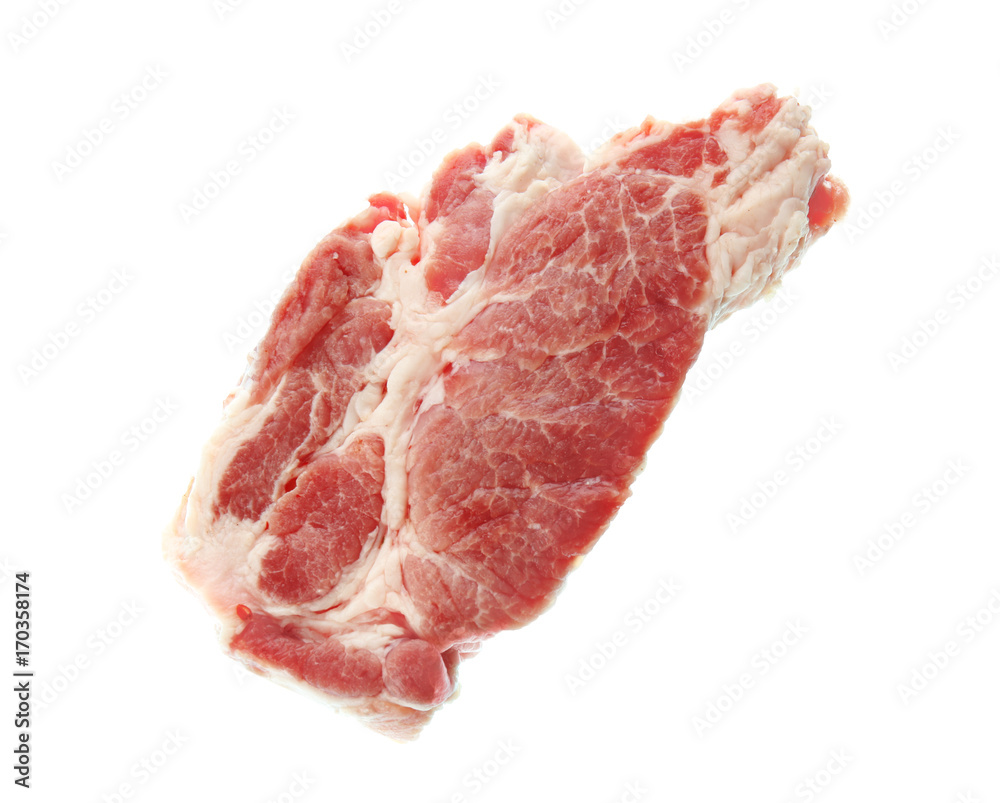 Fresh raw meat on white background