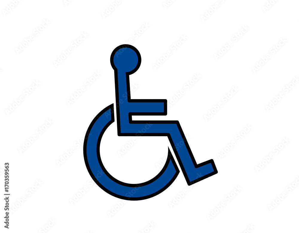 車椅子マーク(線画、青) 車椅子マーク(線画、青)