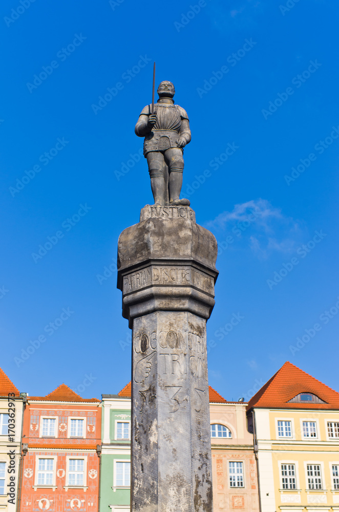 Monument in the center of Poznan, Poland