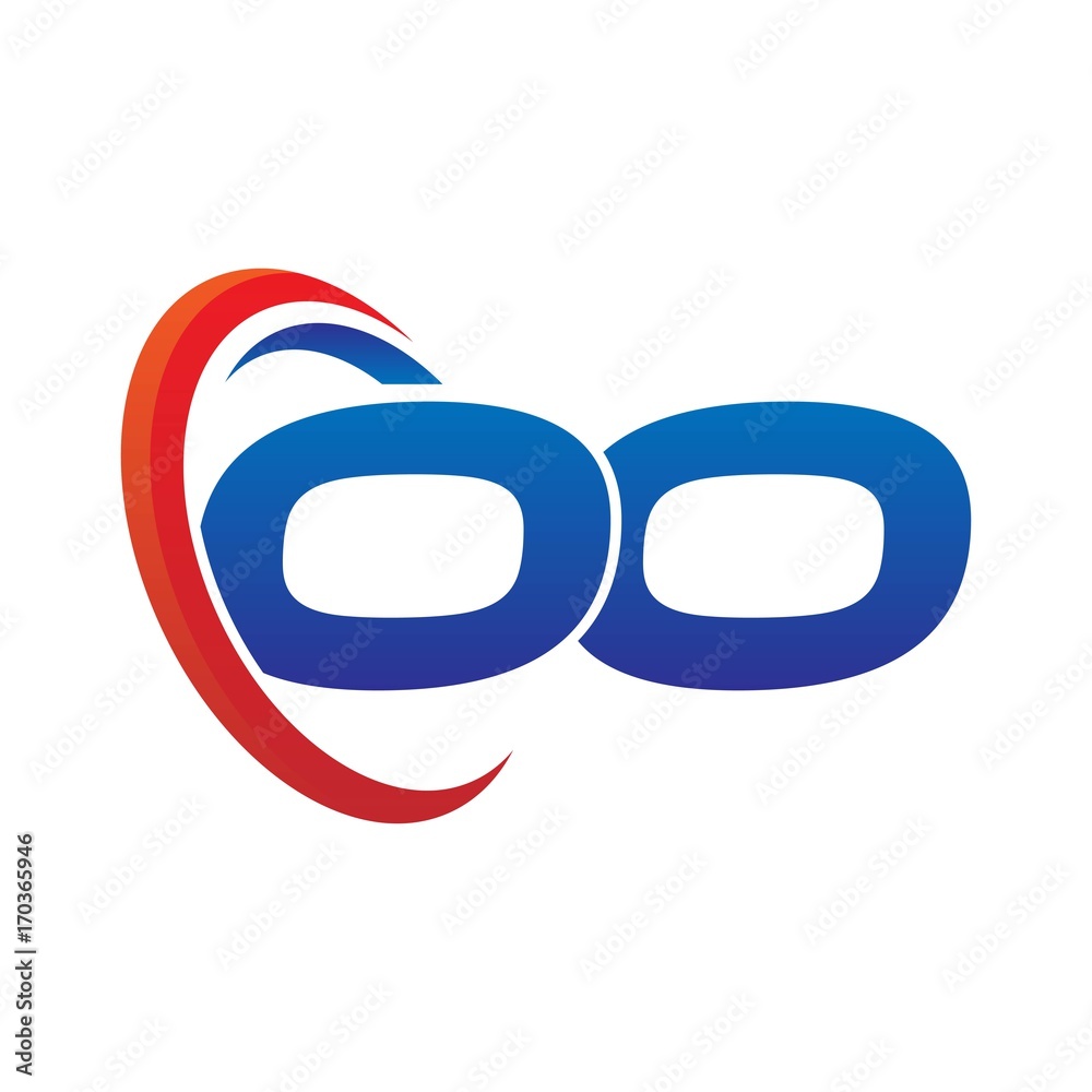 modern dynamic vector initial letters logo oo with circle swoosh red blue modern dynamic vector initial letters logo oo with circle swoosh red blue