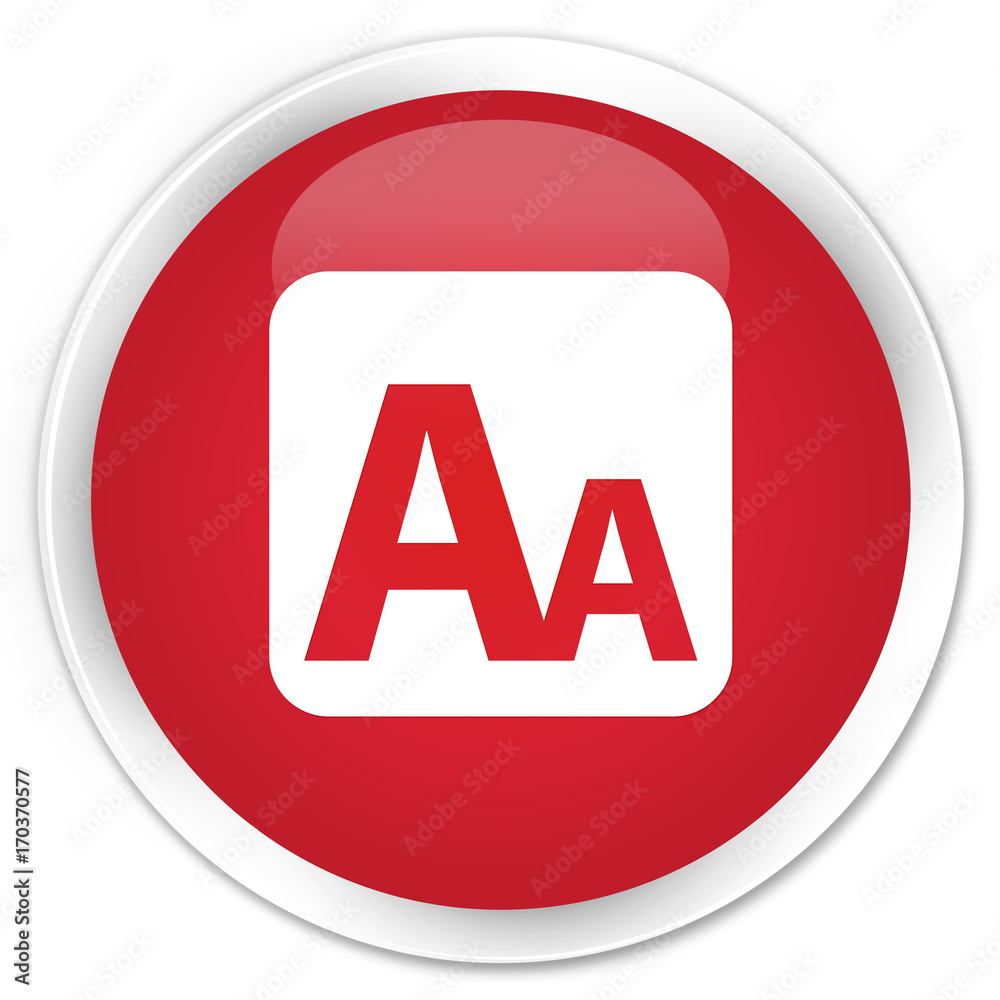 Font size box icon premium red round button Font size box icon premium red round button