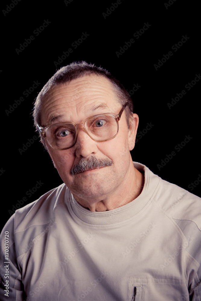Obraz premium portrait of wise man with a mustache