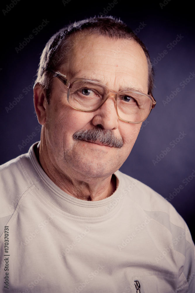 Obraz premium portrait of wise man with a mustache