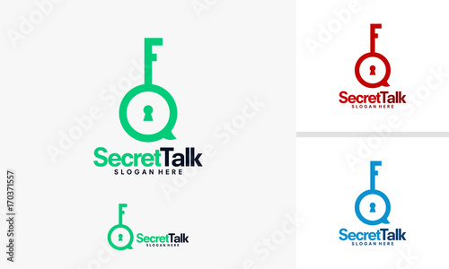 Secret Talk logo template, House Discuss logo designs vector