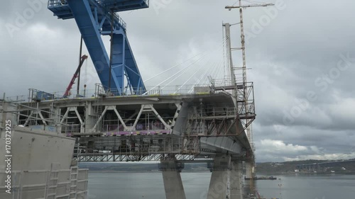 Aerial 24 of the Construction of Queensferry Crossing, Scotland, Oct 2016