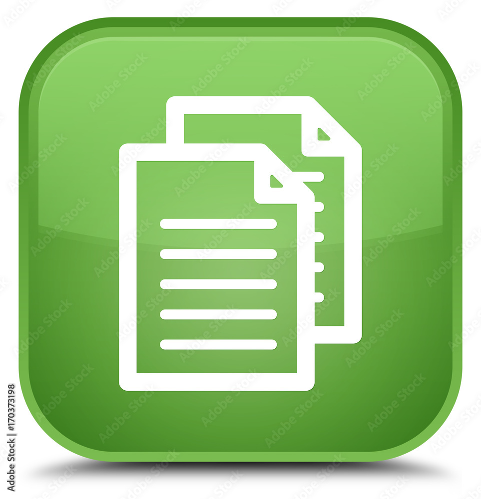 Documents icon special soft green square button Documents icon special soft green square button