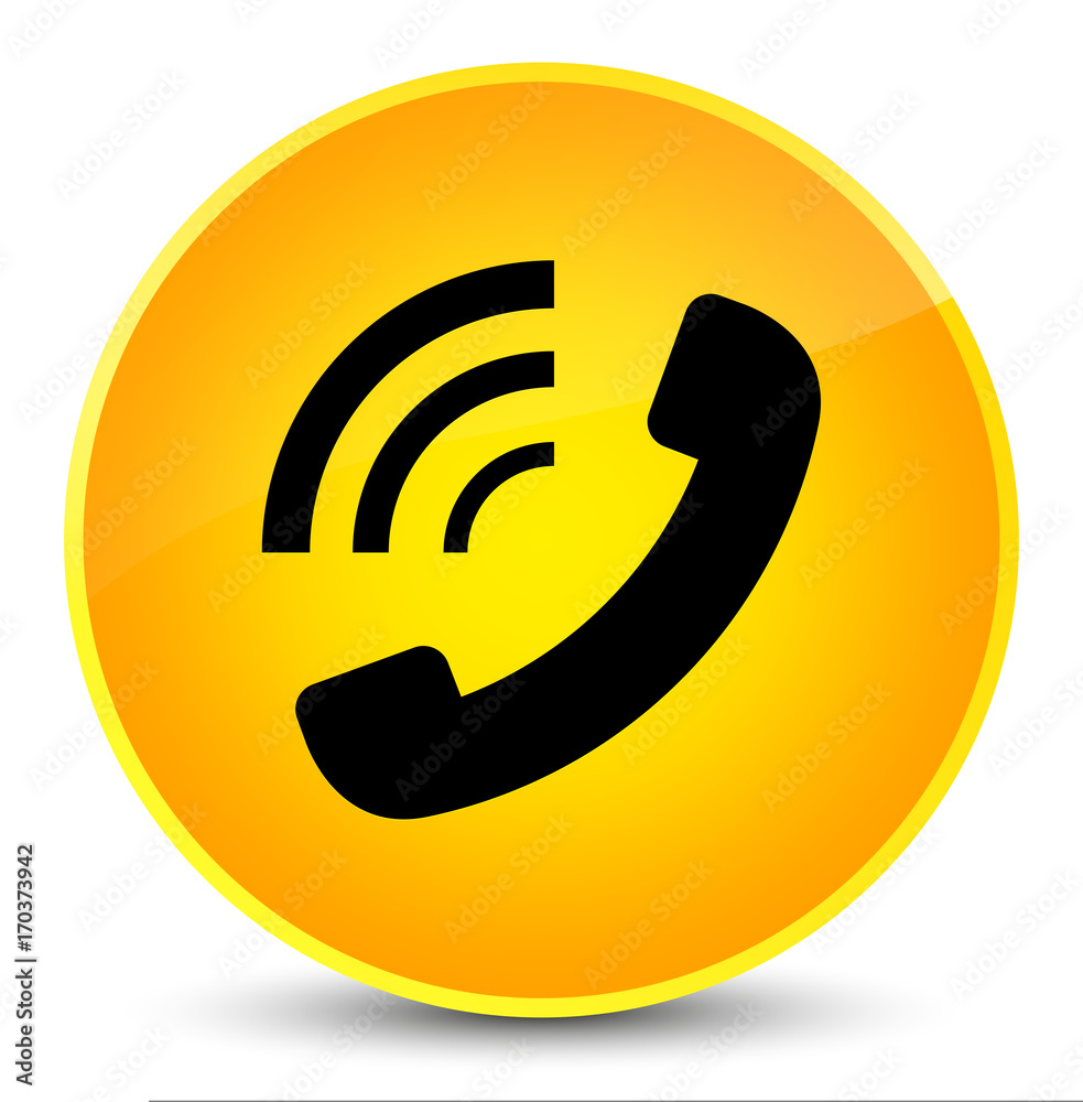 Phone ringing icon elegant yellow round button Phone ringing icon elegant yellow round button