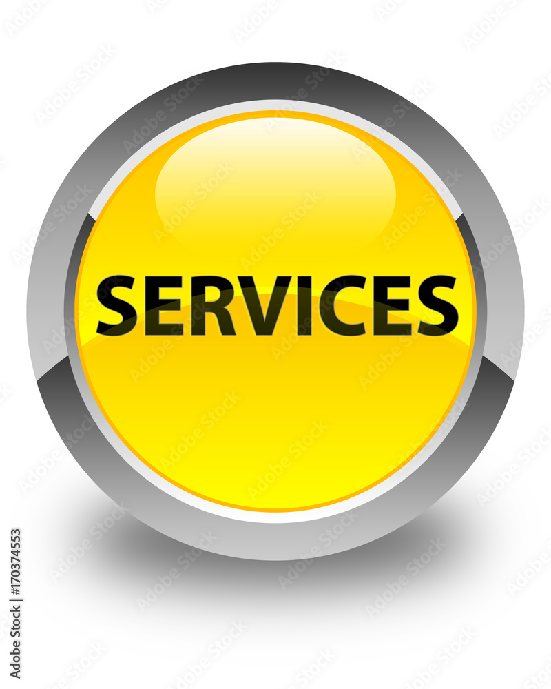 Services glossy yellow round button Services glossy yellow round button