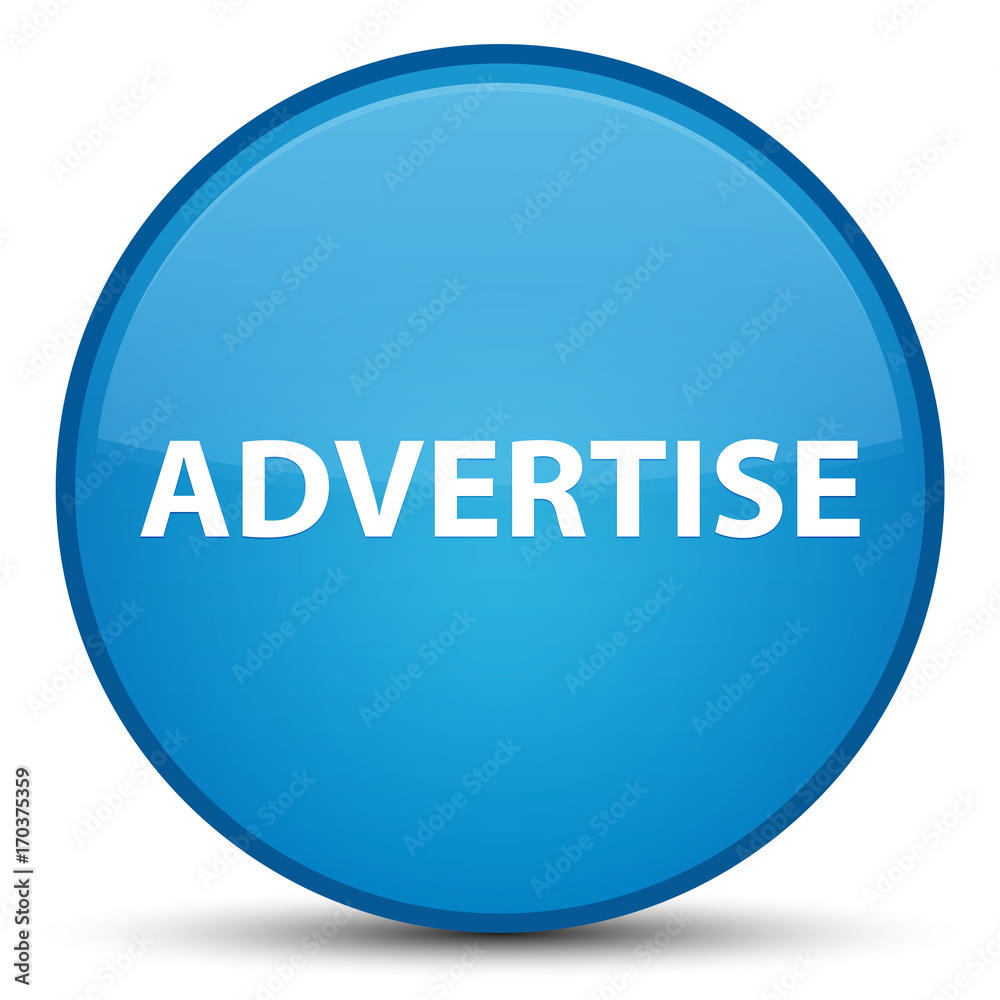 Advertise special cyan blue round button Advertise special cyan blue round button