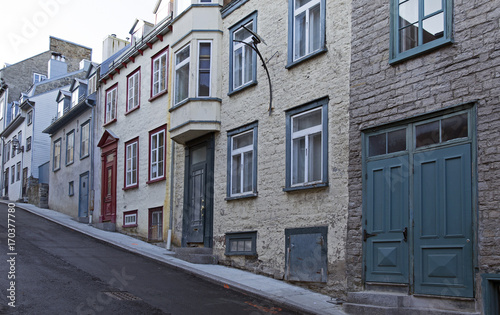 Old Quebec city street closeup, Canada © gdvcom