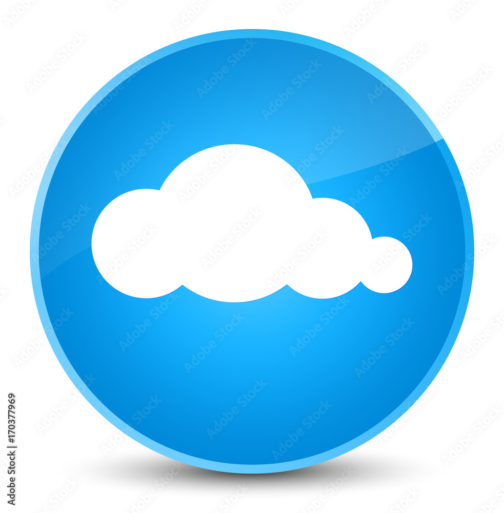 Cloud icon elegant cyan blue round button Cloud icon elegant cyan blue round button