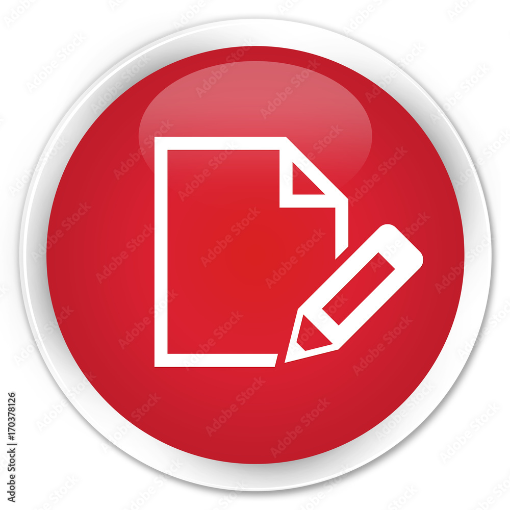 Edit document icon premium red round button Edit document icon premium red round button