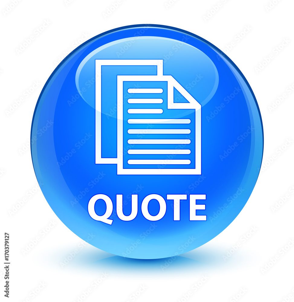 Quote (document pages icon) glassy cyan blue round button Quote (document pages icon) glassy cyan blue round button
