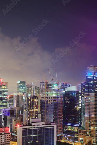 cityscape of Singapore city at night photo