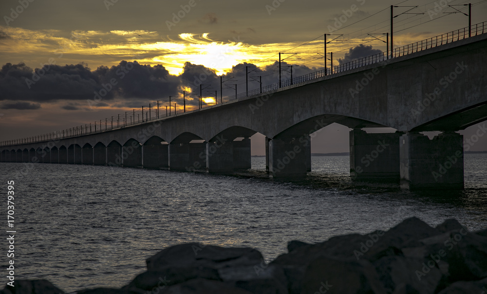 Fototapeta premium The Great Belt bridge. Shot in Denmark
